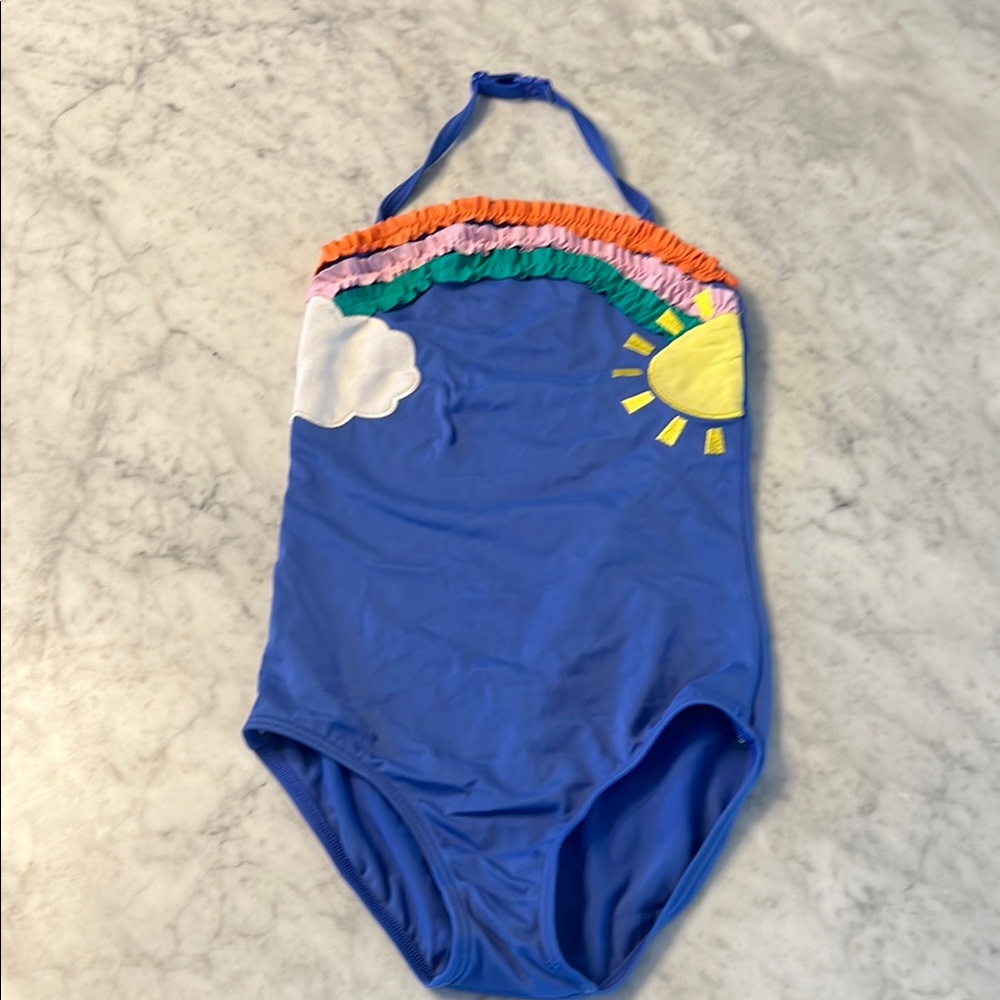 Adorable Mini Boden rainbow girls swimsuit
